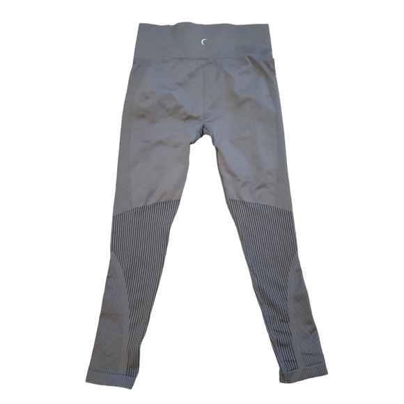 Zyia Active Ankle Leggings Womens XL Grey Nylon Spandex Stretch Ribbed Leg - Picture 2 of 9
